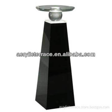 Black color acrylic pedestal table with special design